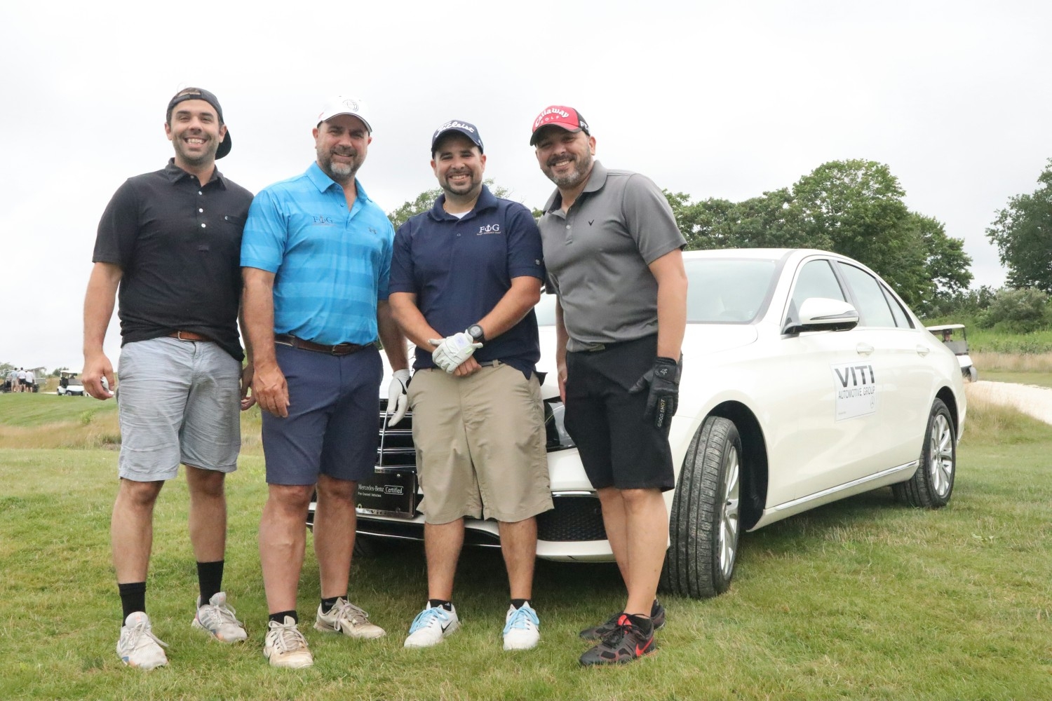 Falvey employees, Billy Worthington, Eric Newman, and Matt Rebello participating in Fore the Vets charity tournament.