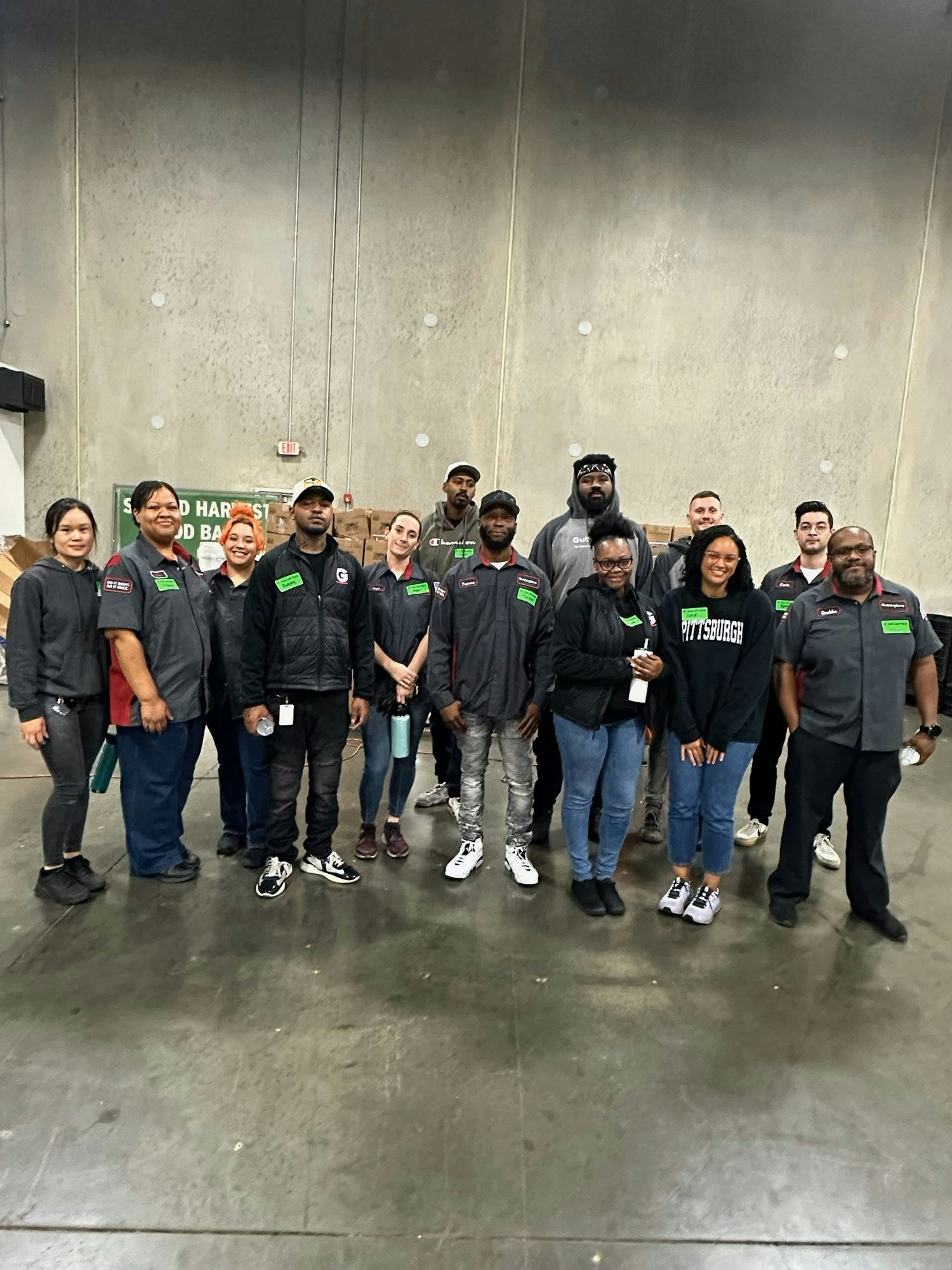 Warehouse team volunteering with Second Harvest Food Bank