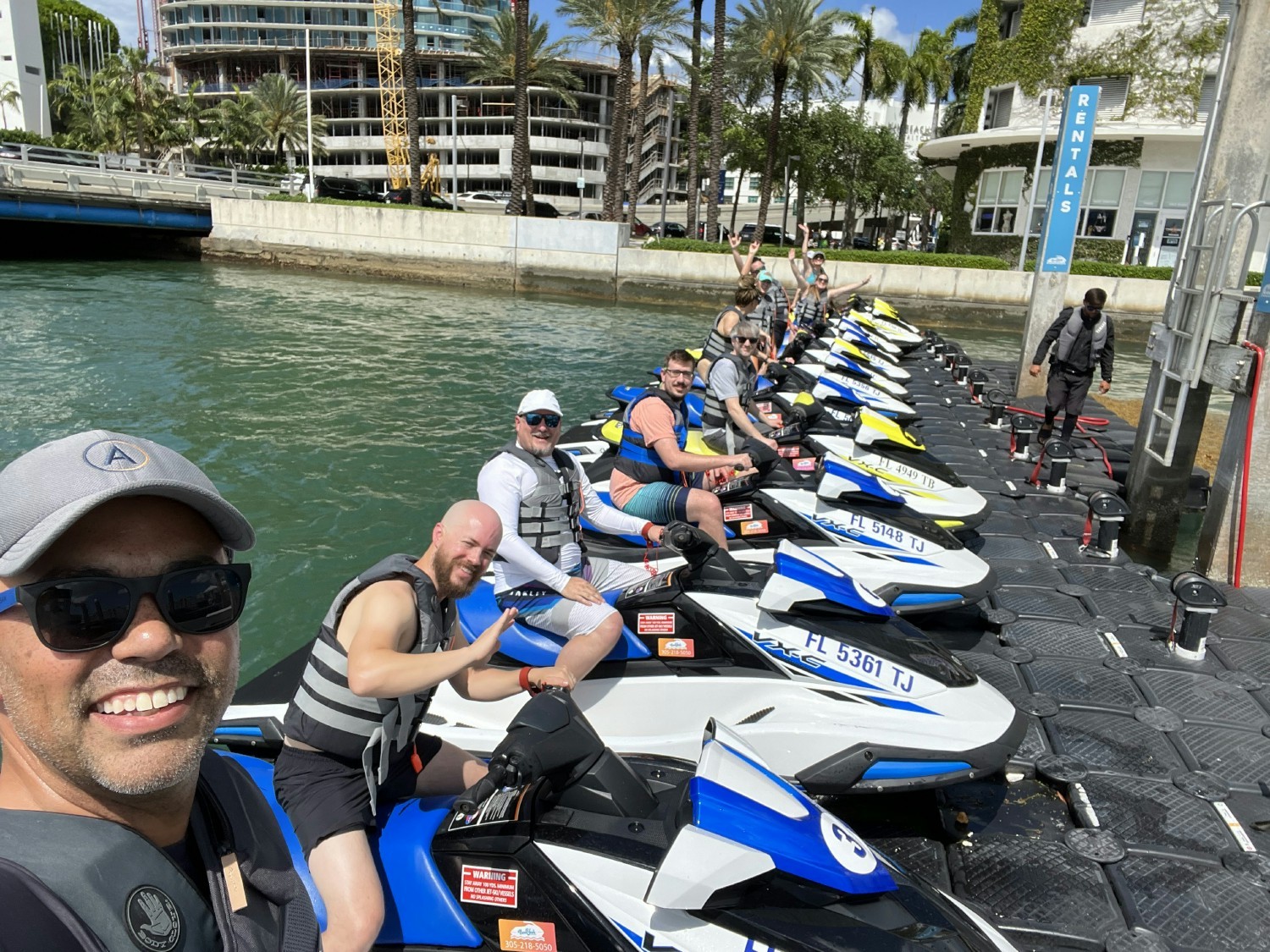 Artisan team jet skiing in Miami, Florida.