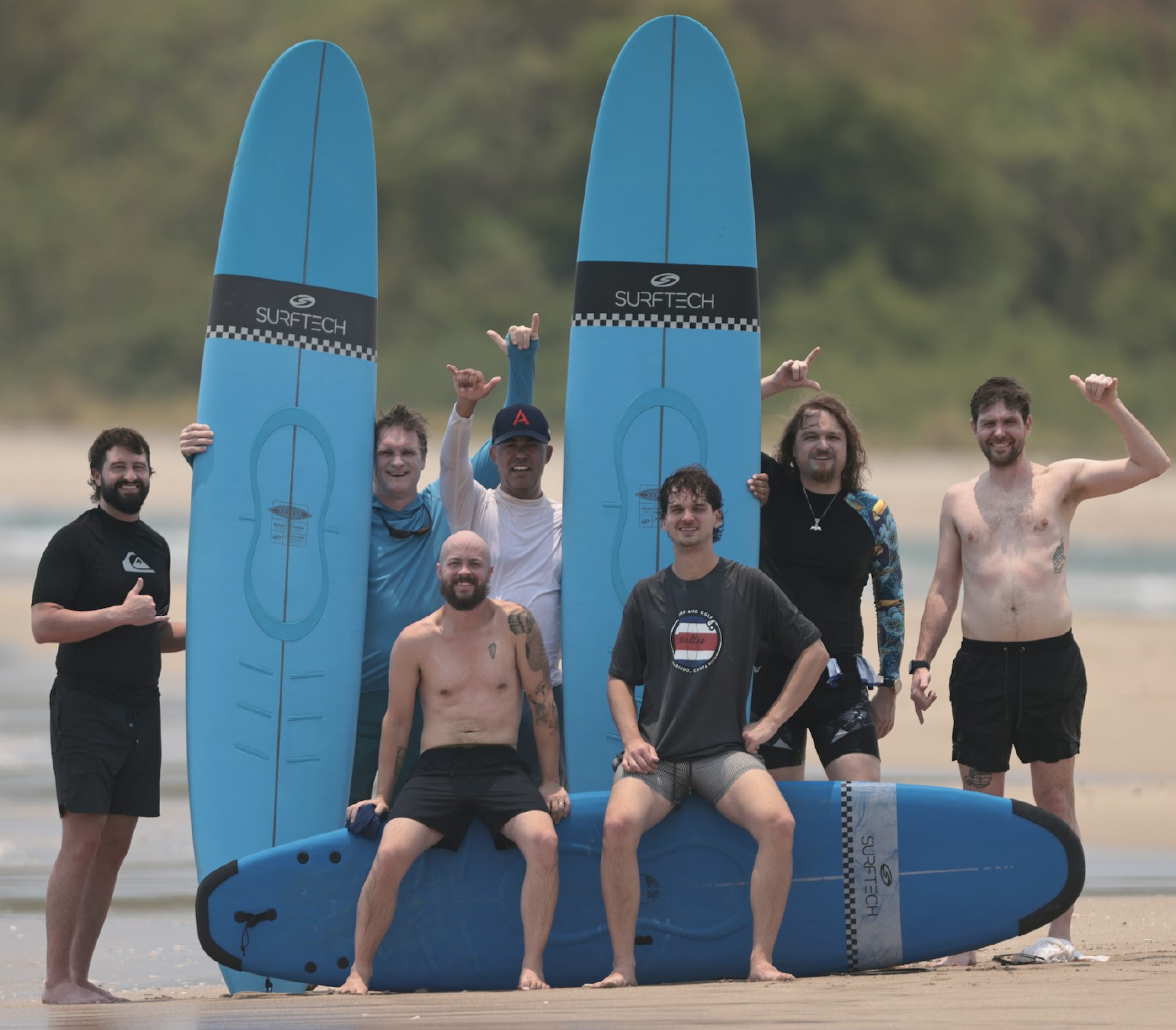 Artisans taking time to connect over surf lessons during this year's company retreat to Costa Rica.
