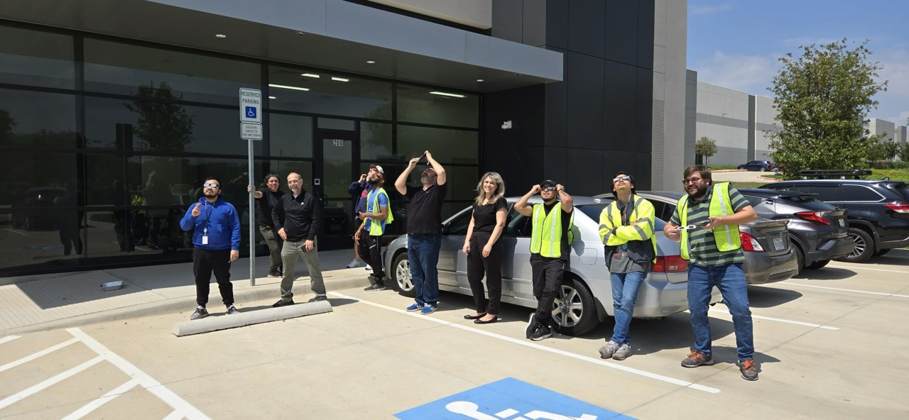 Our Distribution Center employees coming together to pause the day to day and witness the Solar Eclipse! 🌑🌕