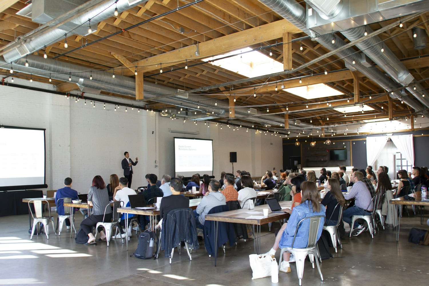 Peerspace CEO, Kevin Yuann, addresses the company at our 2024 offsite in Denver.