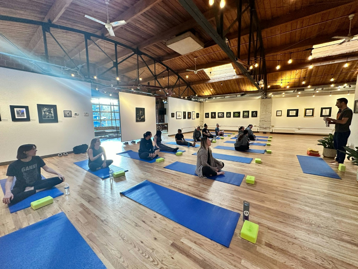 The Womxn of Peerspace group hosted a relaxing yoga session to round out offsite week.