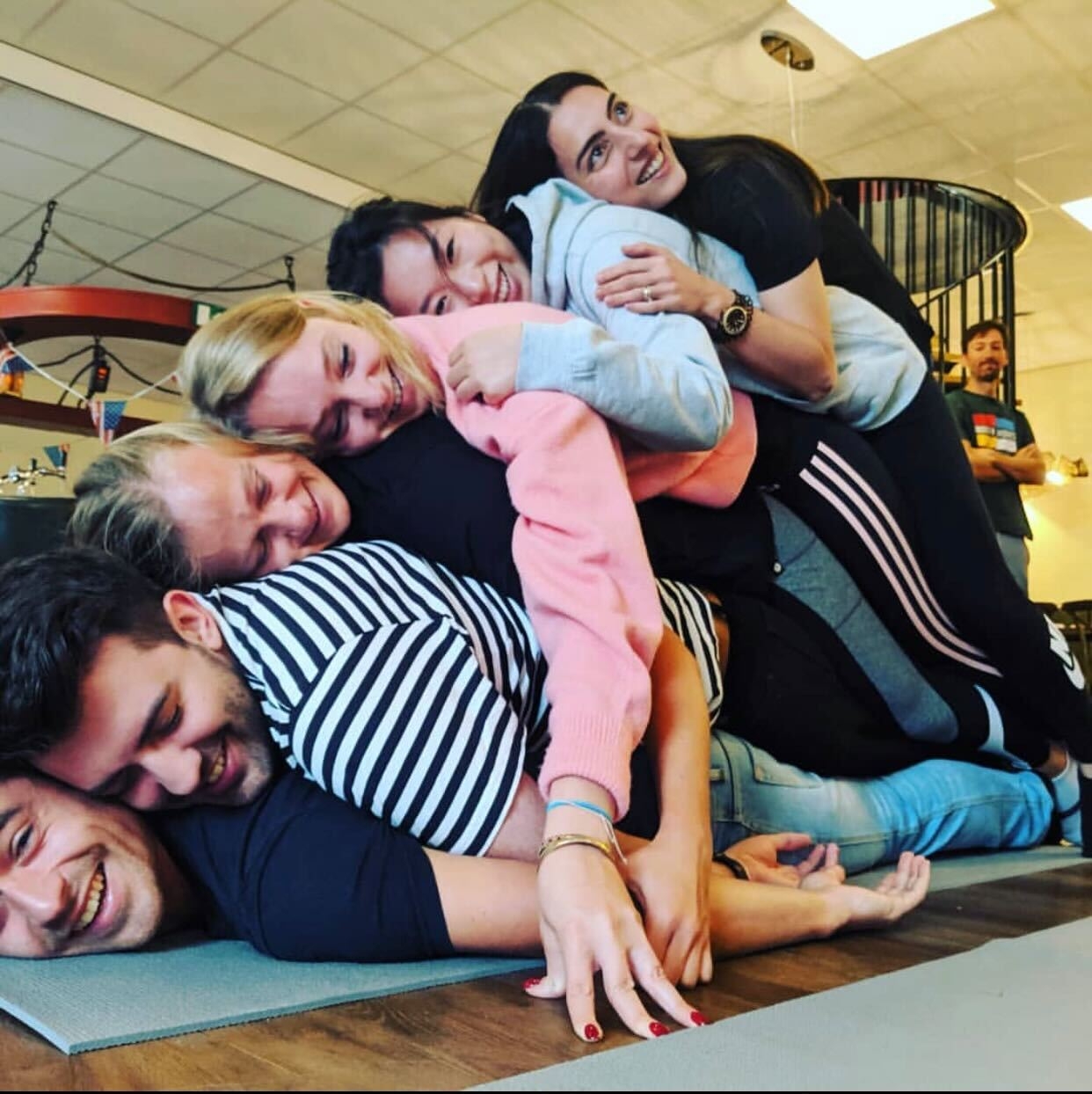 The Netherlands-based team during an in-office yoga session