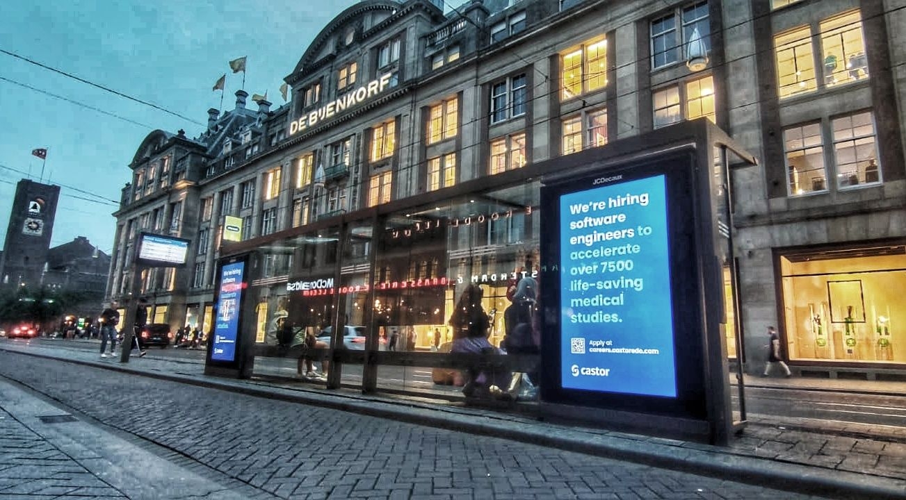 Castor's Out-Of-Home hiring advertisement in Amsterdam