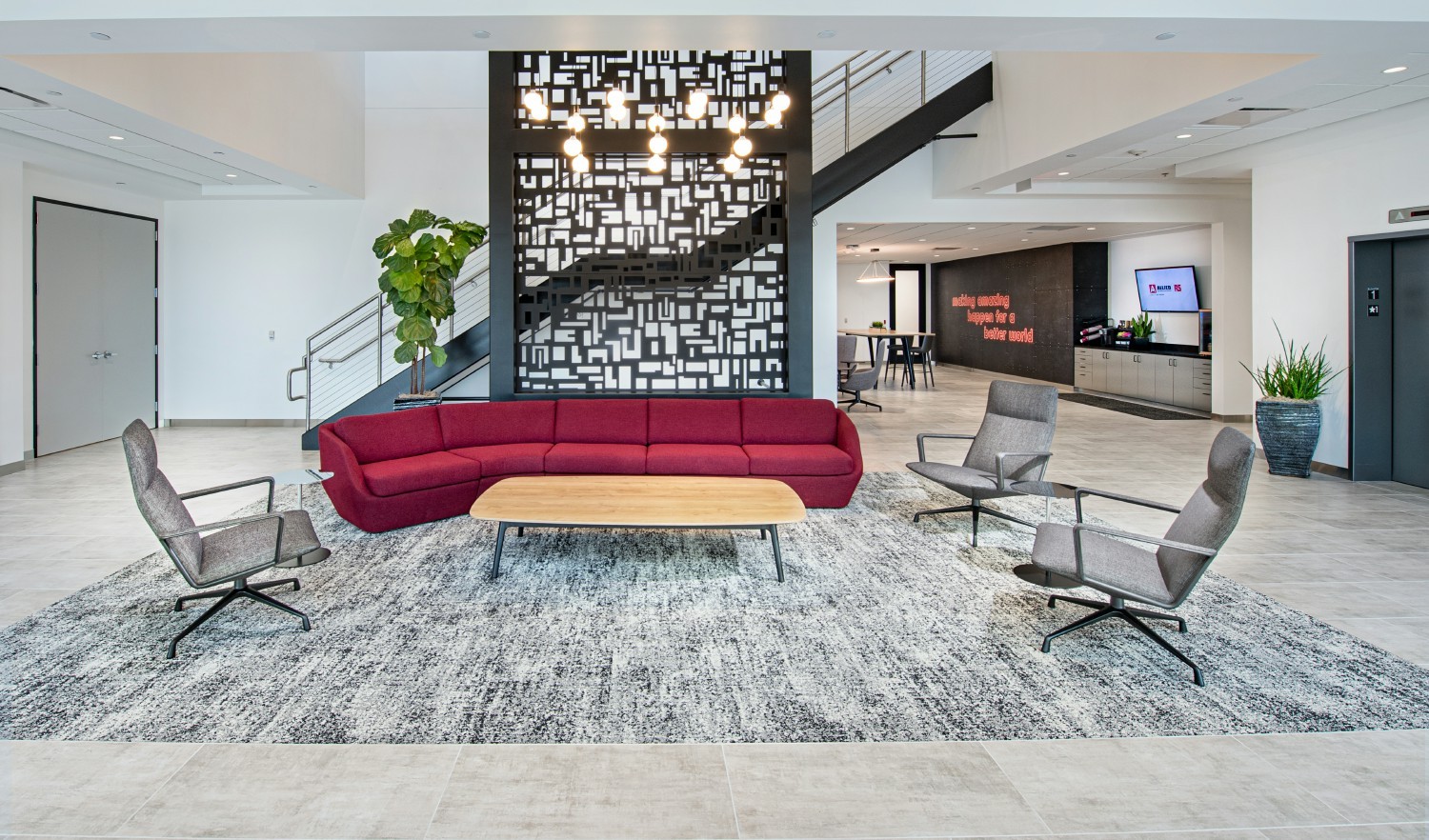 Main lobby at our newly renovated offices at Allied