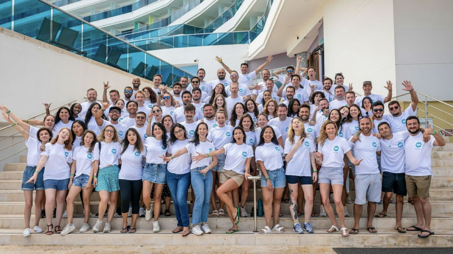 Our entire WeTravel team in our 2022 annual retreat in Colombia!