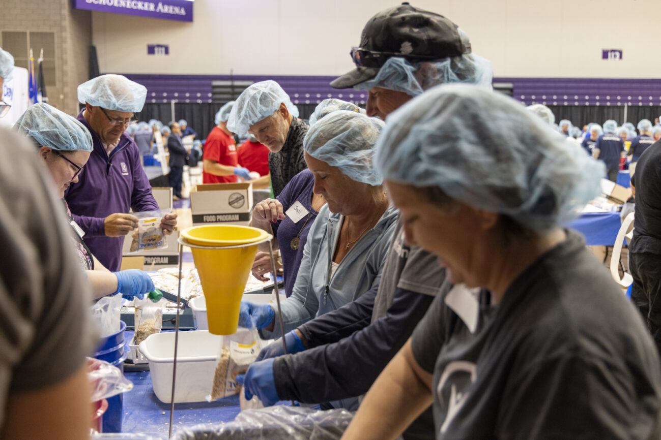Employees in Minneapolis participating in 9/11 meal packing day.