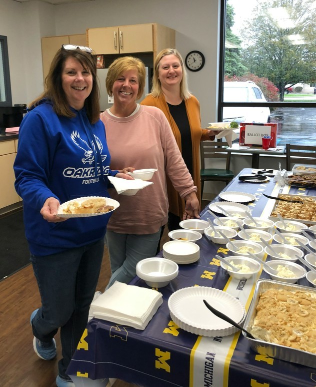 Enjoying the spread for the U of M vs MSU lunch. 