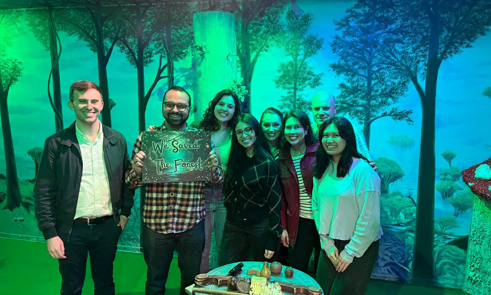 The PJI team enjoys a variety of activities, including escape rooms, golf, pasta making, and more!