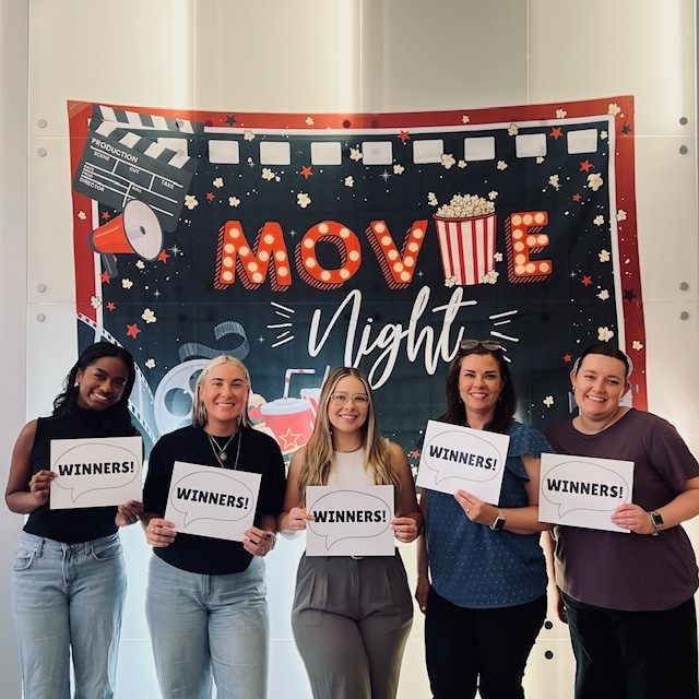 Our Annual Team Appreciation Event:
Movie night theme scavenger hunt winners! 

