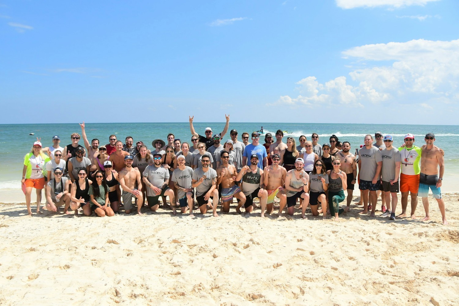 Postal employees at our Company Kick-Off, after beach olympics