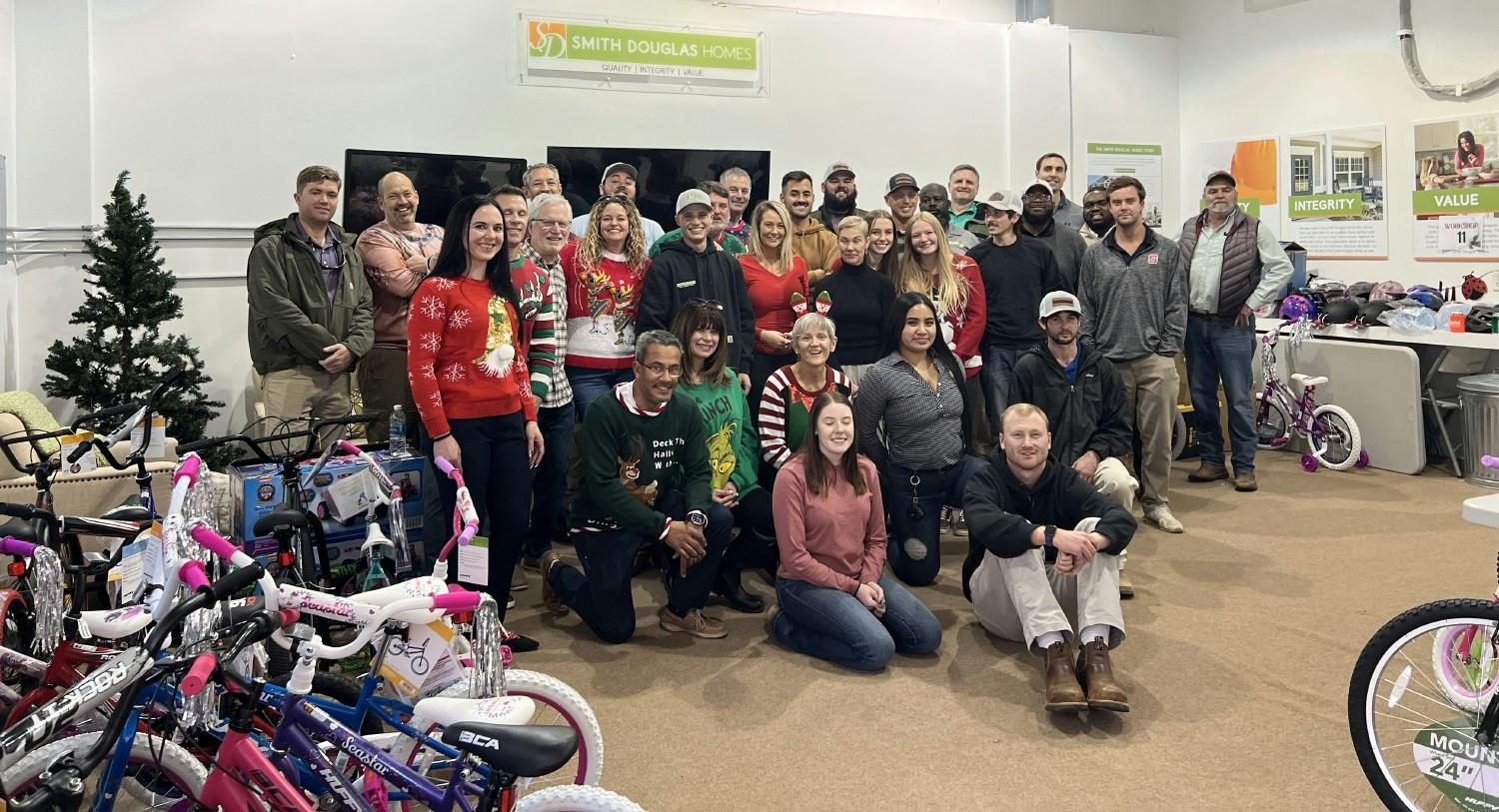 Raleigh Division holiday bike building volunteer event
