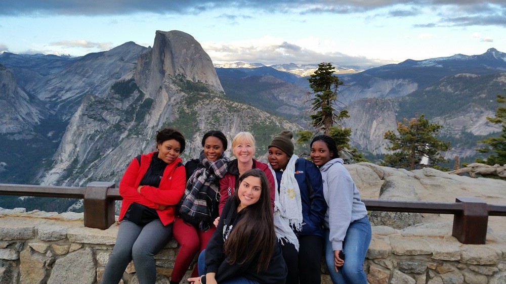 With our J-1 international student workers at Glacier Point after work.