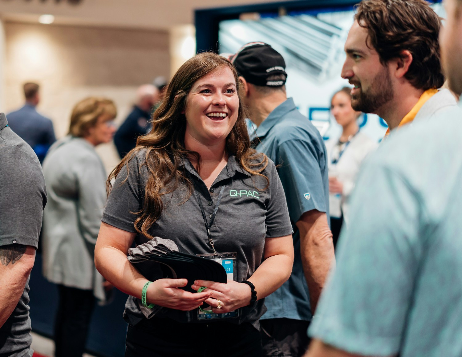 Our Marketing Events Manager, Morgan Wood, doing her thing at our first AHR booth this year.