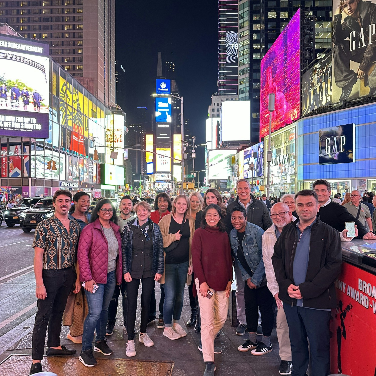 SFA staff walking to team dinner in NYC