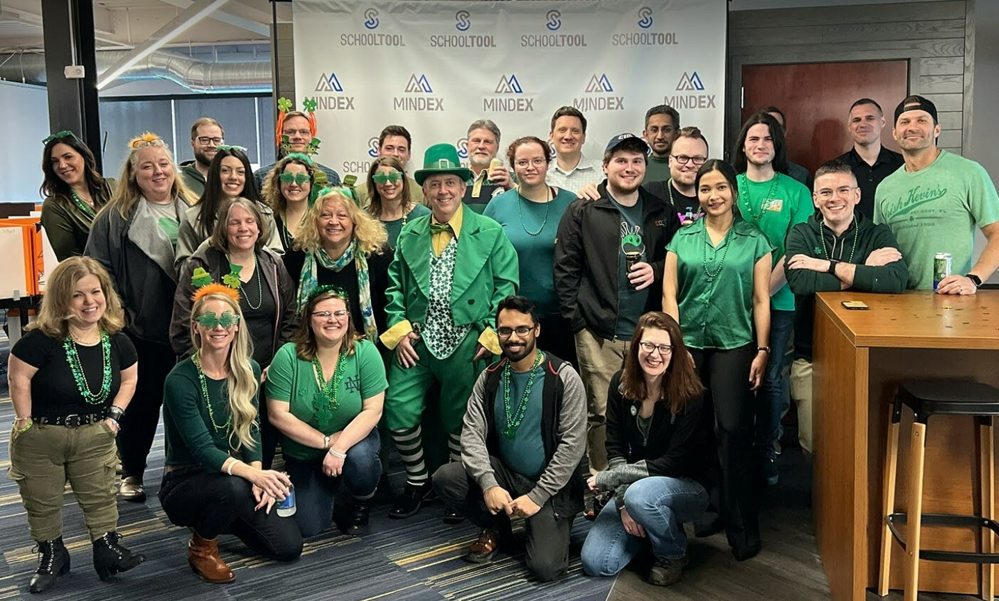 Office fun, wearing green for St. Patrick's Day!