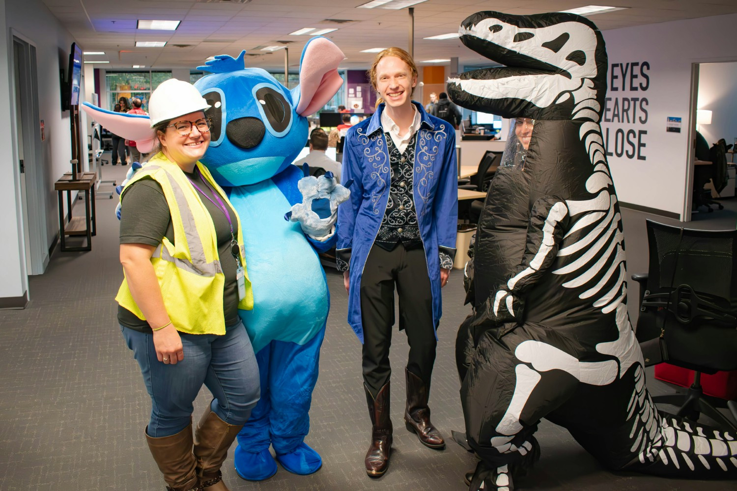 A variety of Halloween costumes