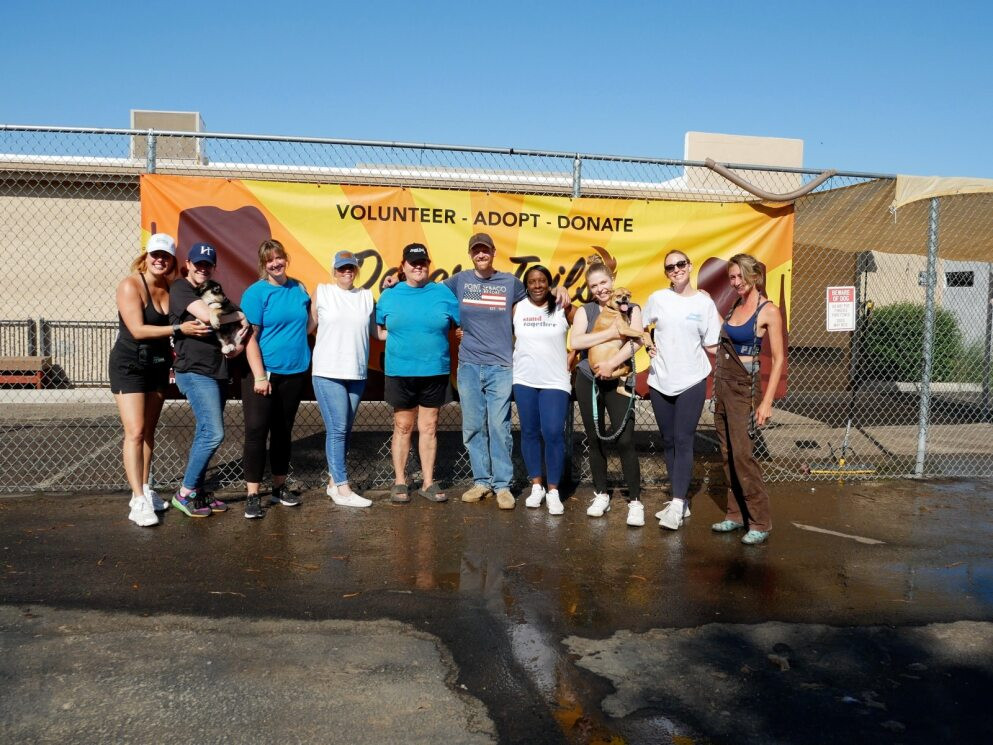 Home office team members using their Cove Cares hours to participate in a shelter cleanup. 