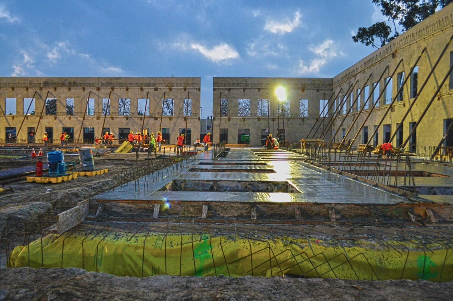 Construction crews at a ConAm project