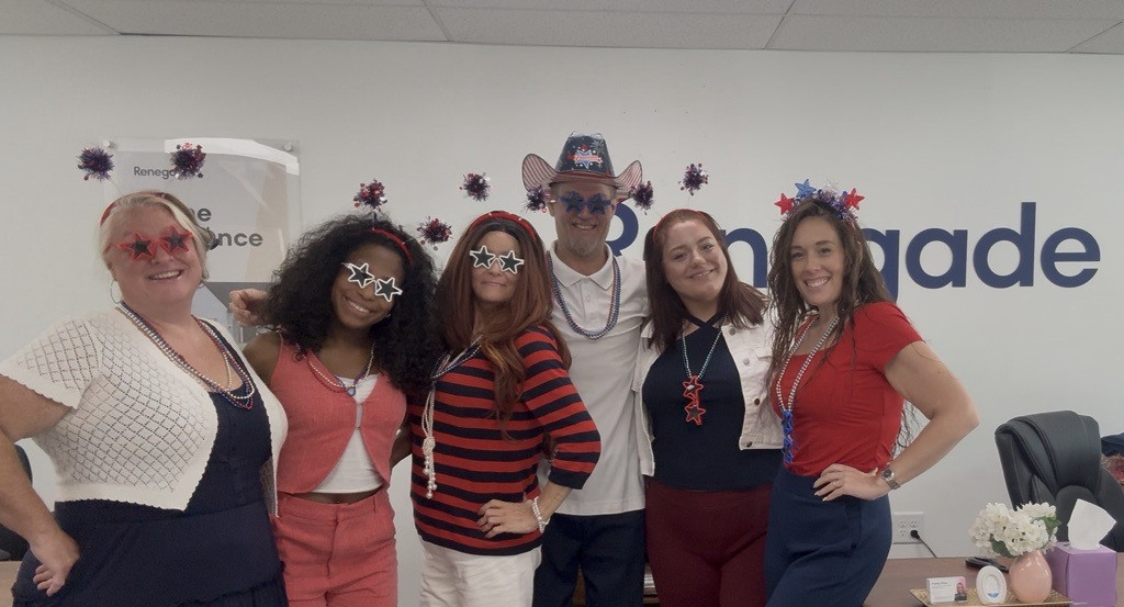 Stars, stripes, and smiles all around — celebrating a little American spirit together as a team.