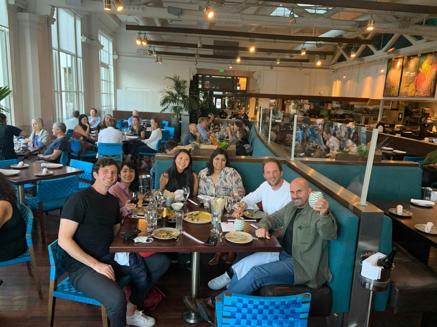 The SF team getting together for dinner