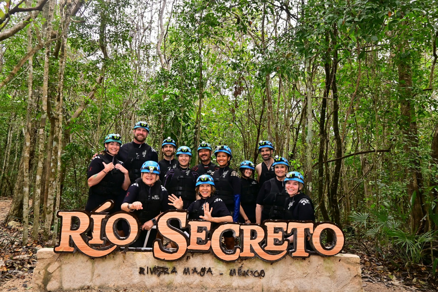 Two employees and guests enjoyed an award trip to Cancun where they were able to explore underground caves.