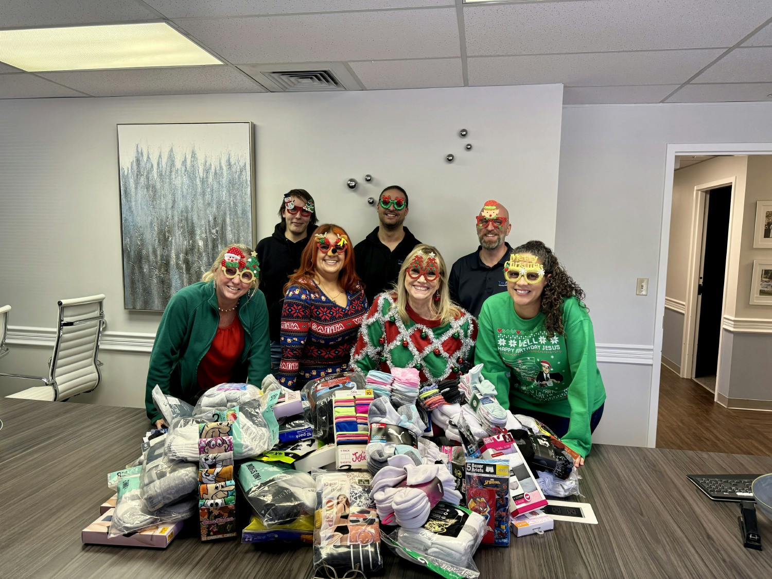 Annual sock drive for benefit of the homeless.