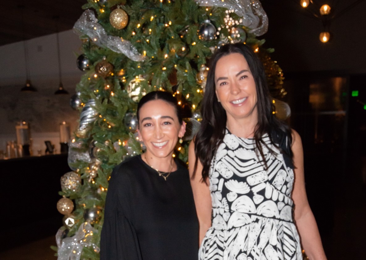 JustFab Co-CEO Petra Fukuda (right) celebrating at an annual holiday party