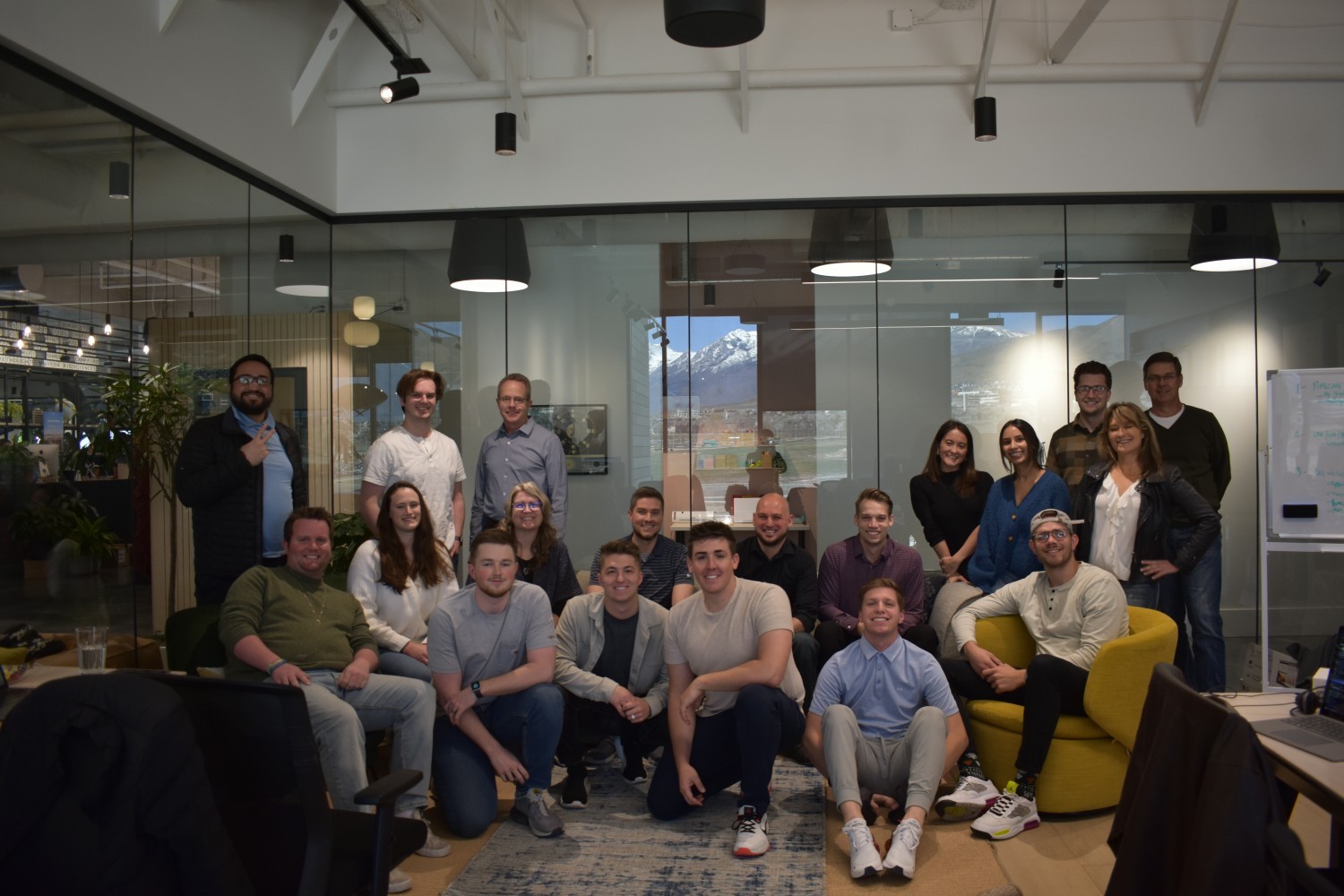 The team gathers in the Salt Lake City office