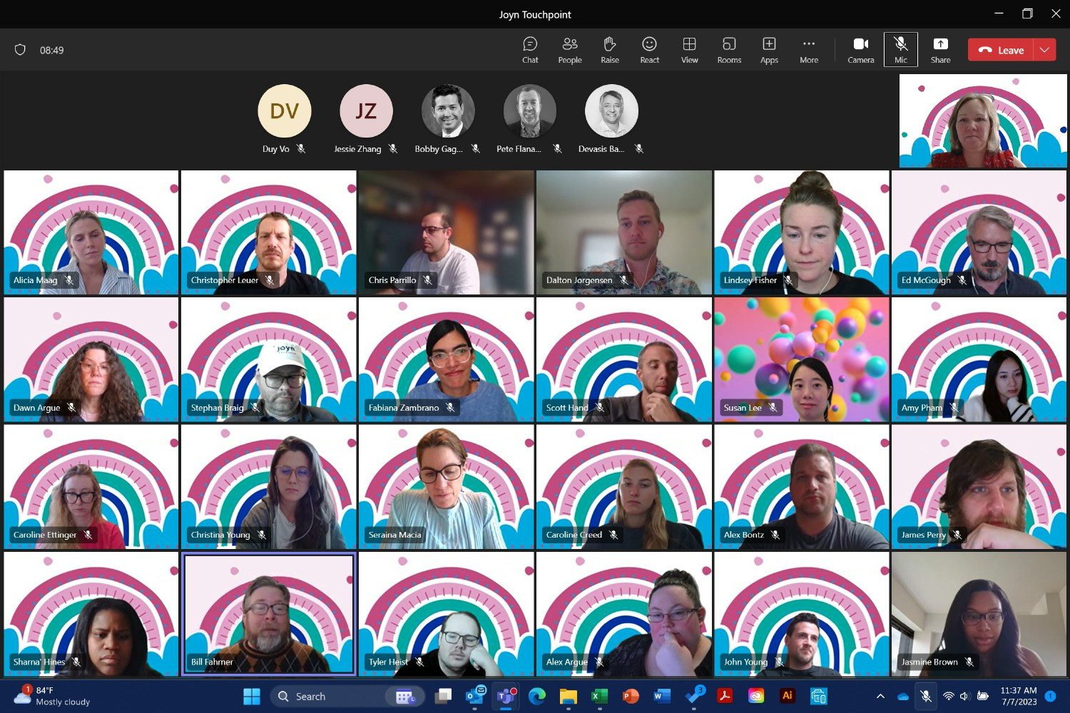 Virtual baby shower team photo