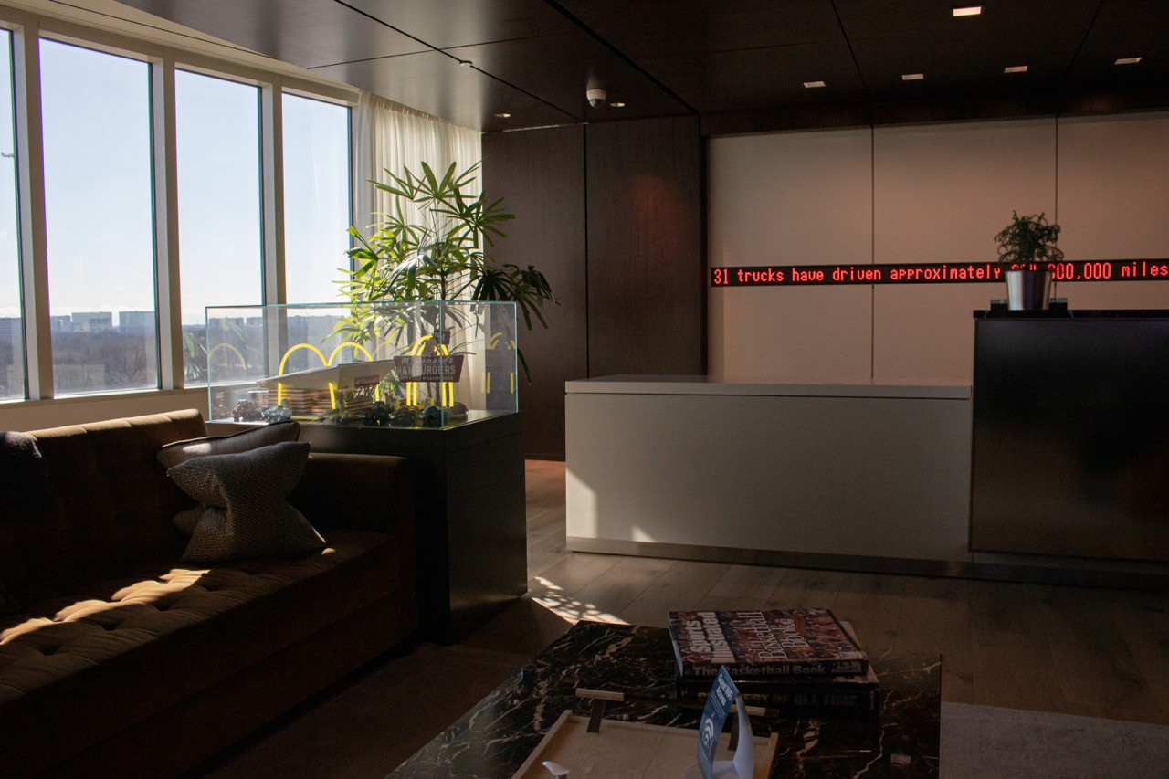Reception area at headquarters, in Rosemont, IL