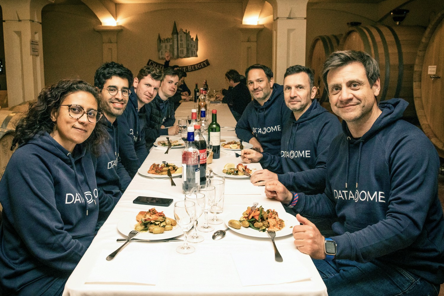 Our offsite event in Bordeaux included a wine tour and lunch in the chateau wine cellar. 