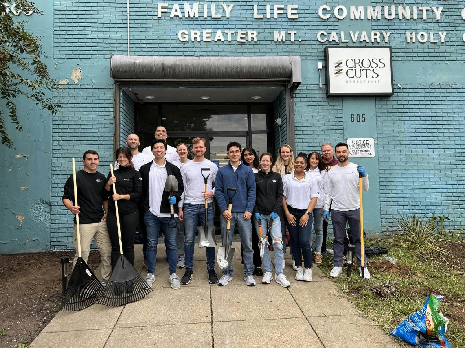 The D.C. team on Aminad's annual Day of Service volunteering at a local community center. 