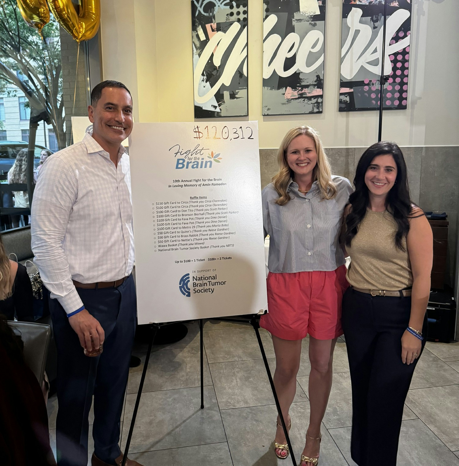 Aminad is the lead sponsor for the annual Fight for the Brain
fundraiser. During our 10th year, we raised over $120,000!