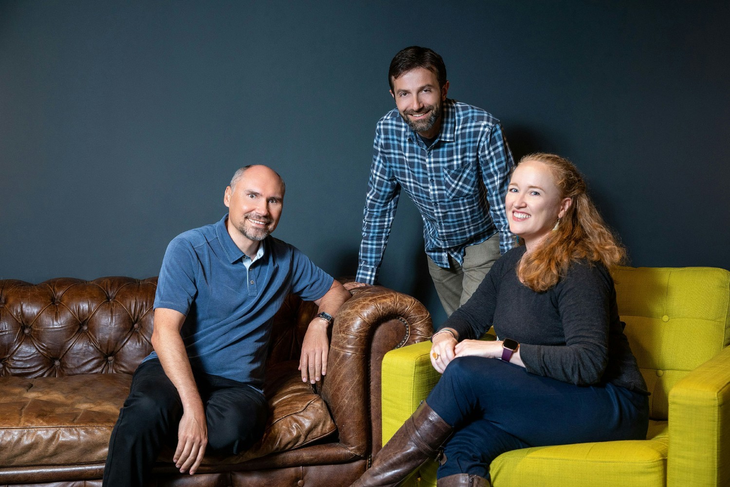 (Left to right): Mykola Klymenko, CTO with Bobby Tzekin, CEO and Liz O'Donnell, COO