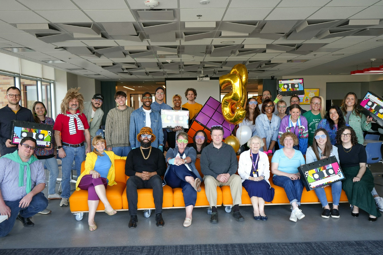 Celebrating a staff members 35 years of service, 80's style!