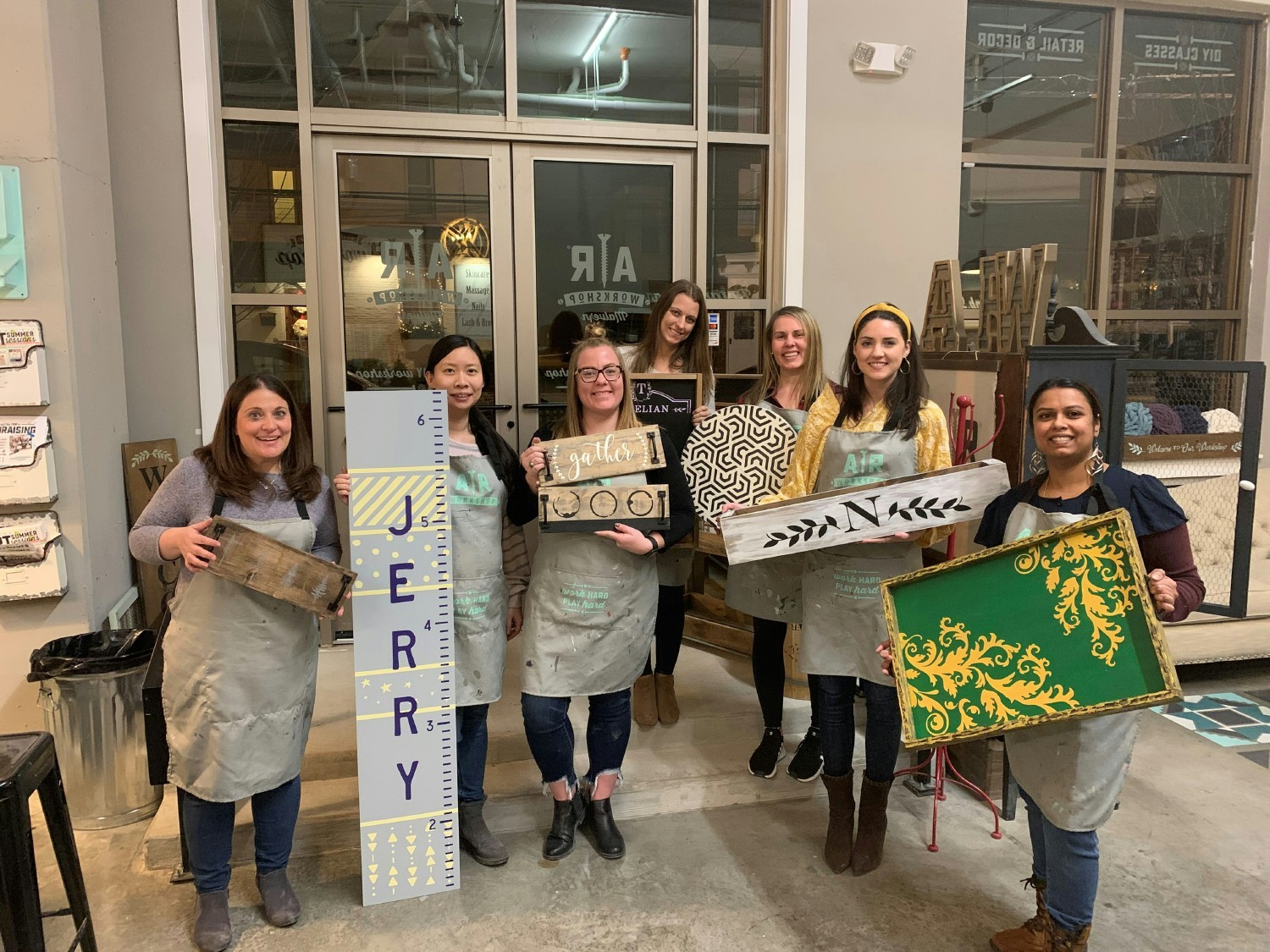 Some of the TPM ladies pictured at a craft workshop night where they got to pick their own projects to create! 