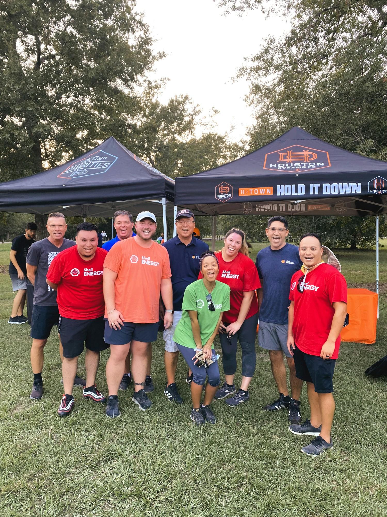 Houston City children’s soccer camp, our team volunteered to powerup skills and learn all about teamwork and the sport.