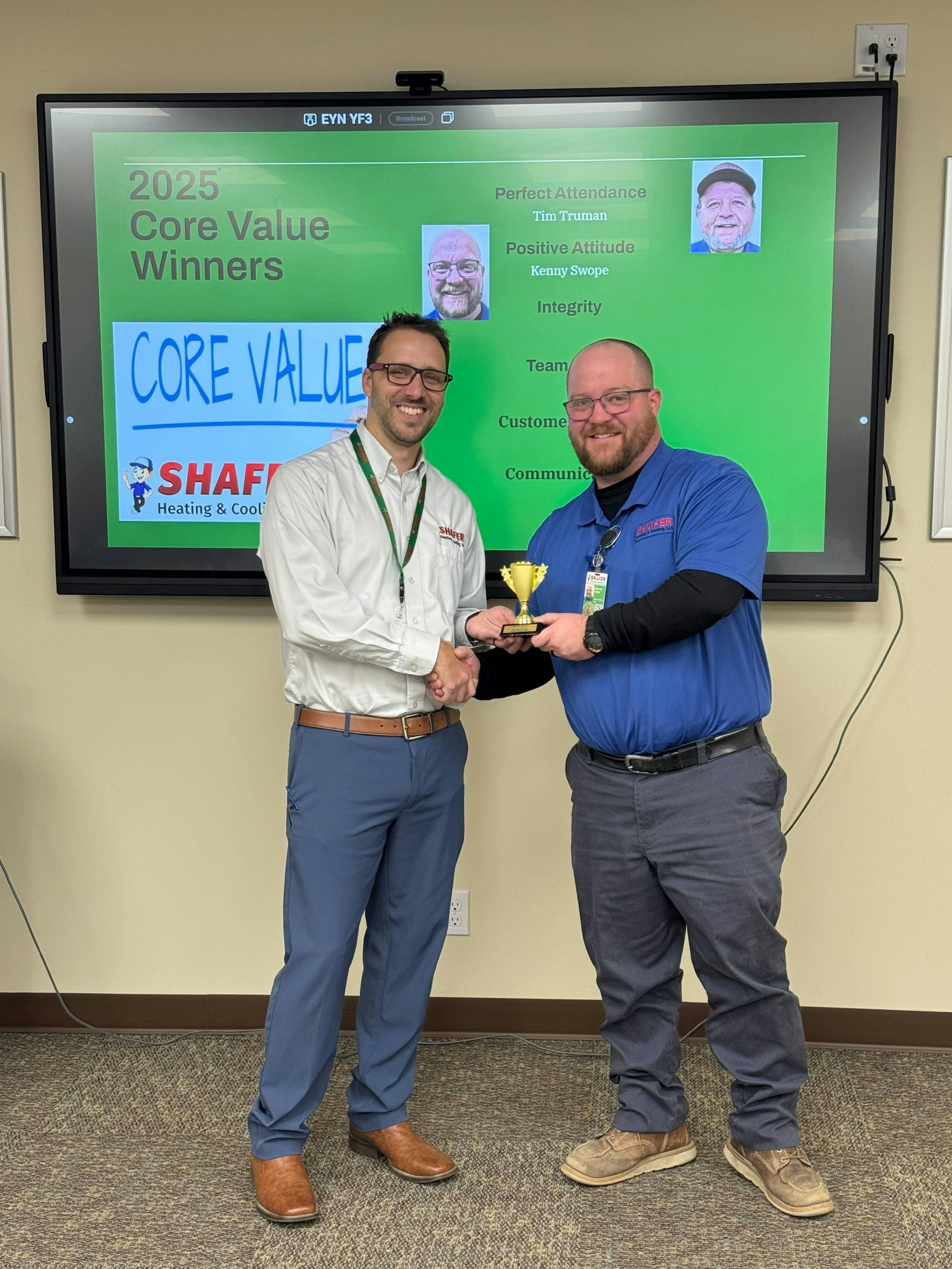 Yearly Awards for top performers & core value leaders