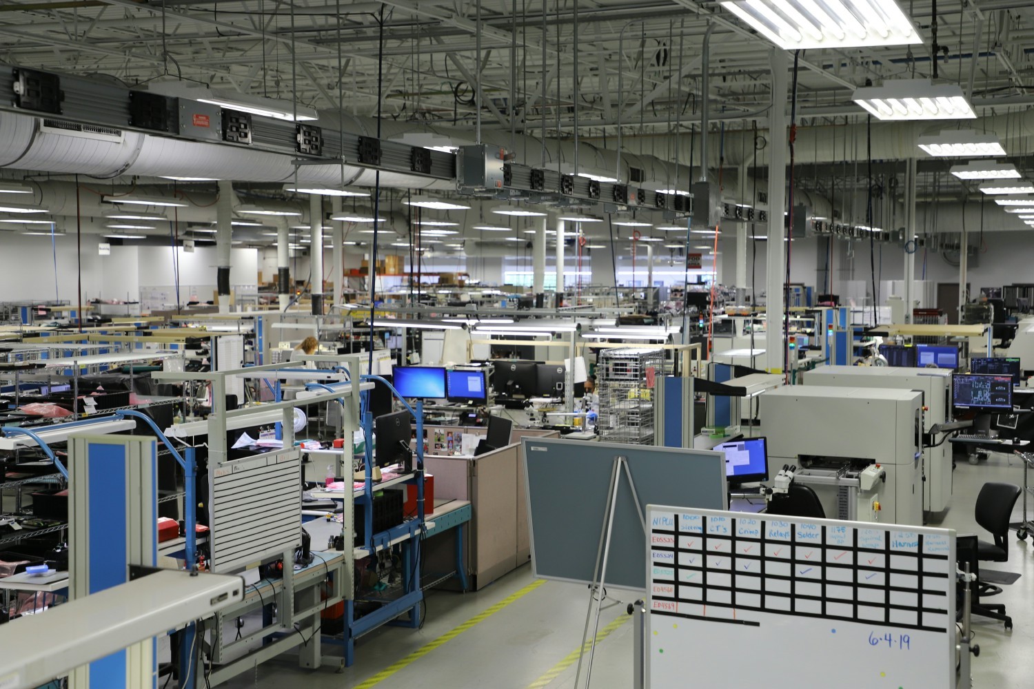 Ariel view of the production floor.