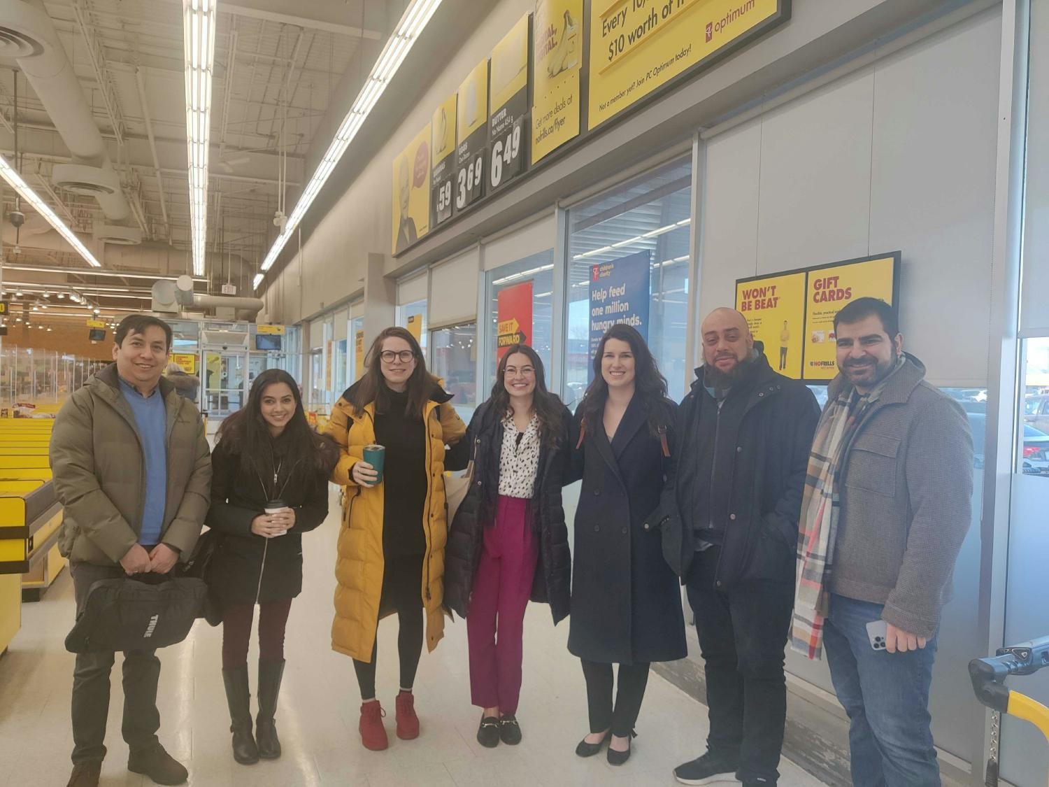 Teammates visiting Grocery store.