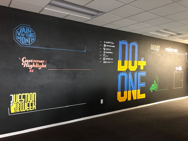 The motivational wall in our headquarters office. 