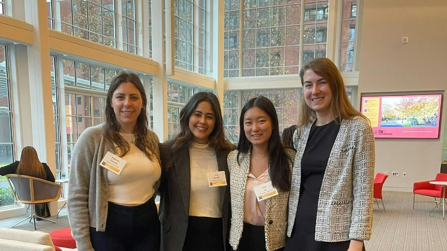 American Securities colleagues presenting at the Women in Investing club at Harvard Business School.