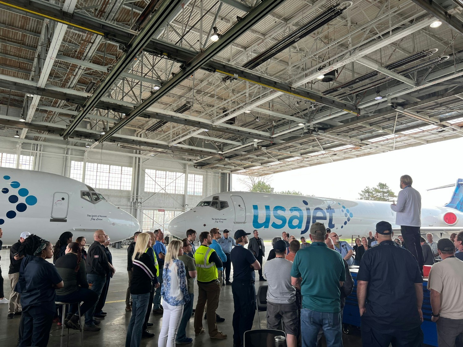 Plane Naming Event in the famous Packard Hangar