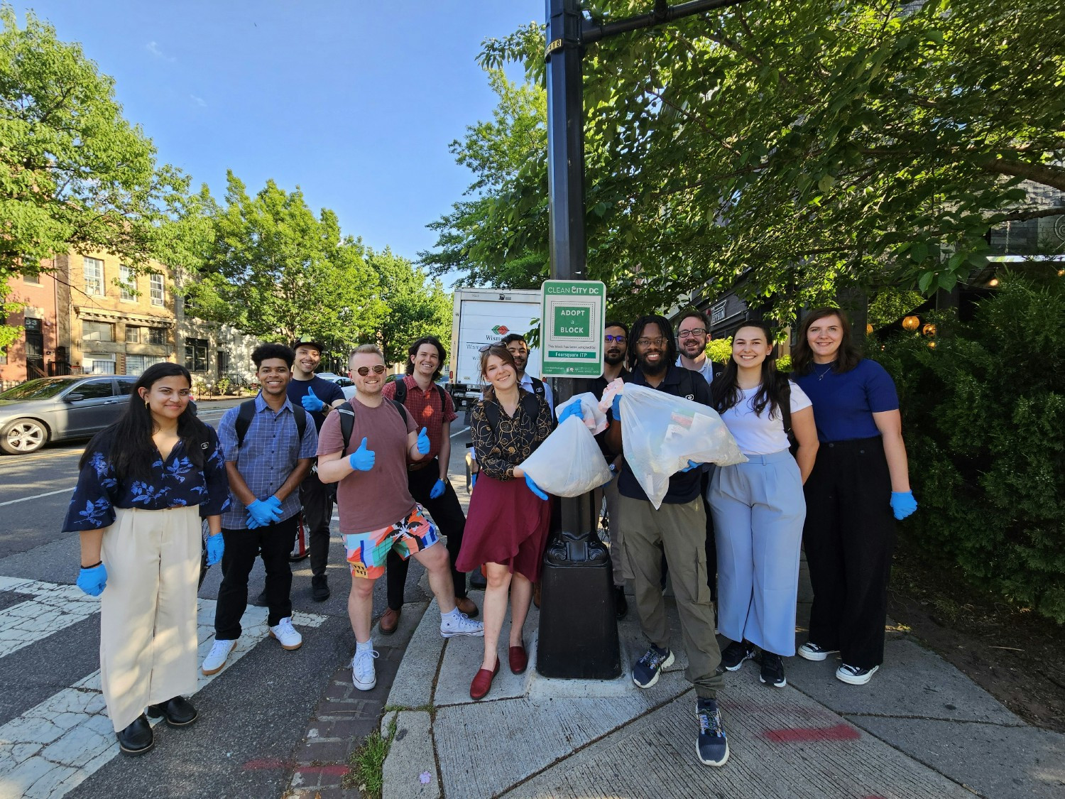 Cleaning our Adopt-a-Block streets to contribute to our community in DC, 2024