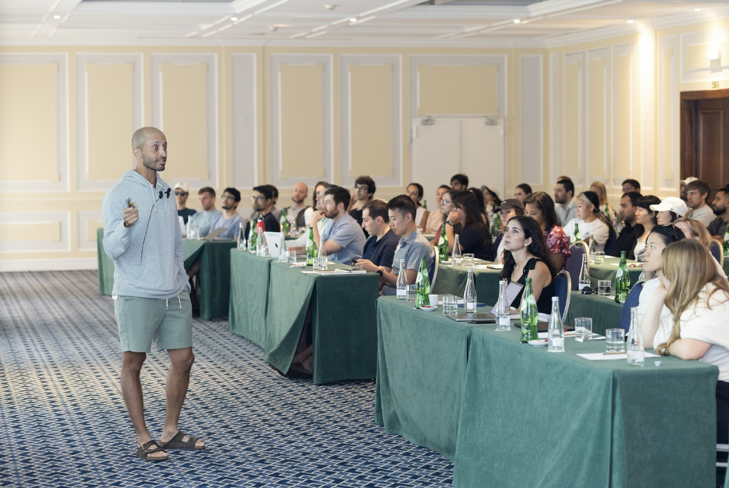 Kapil Kale, COO and co-founder of Tremendous, presenting to the company.