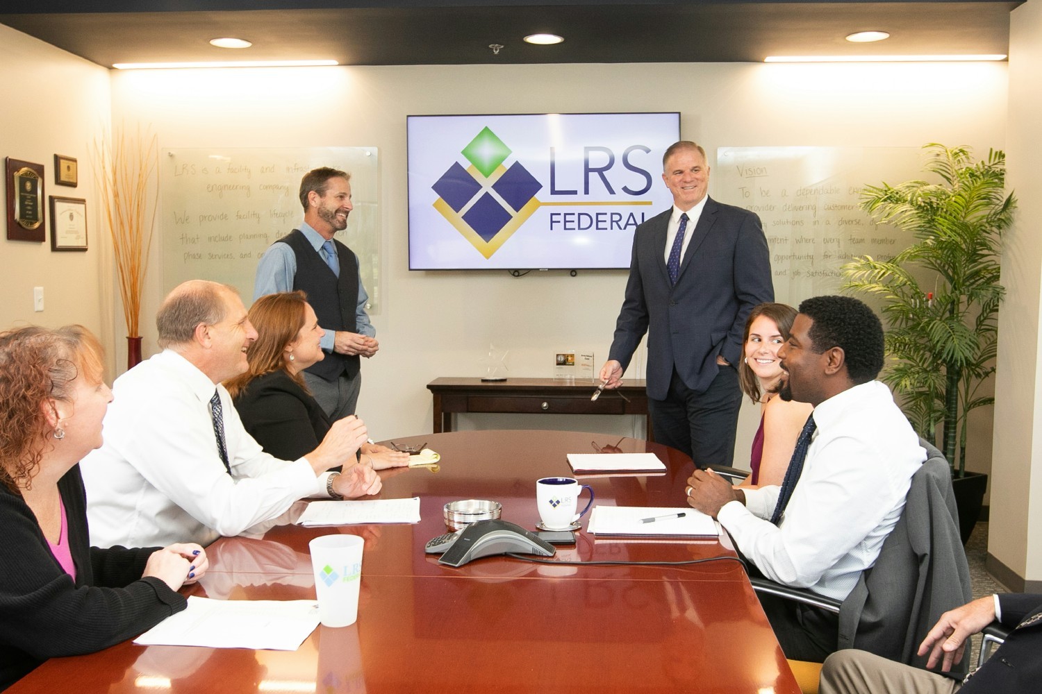 LRS Management Staff in a Meeting in the HQ Conference Room