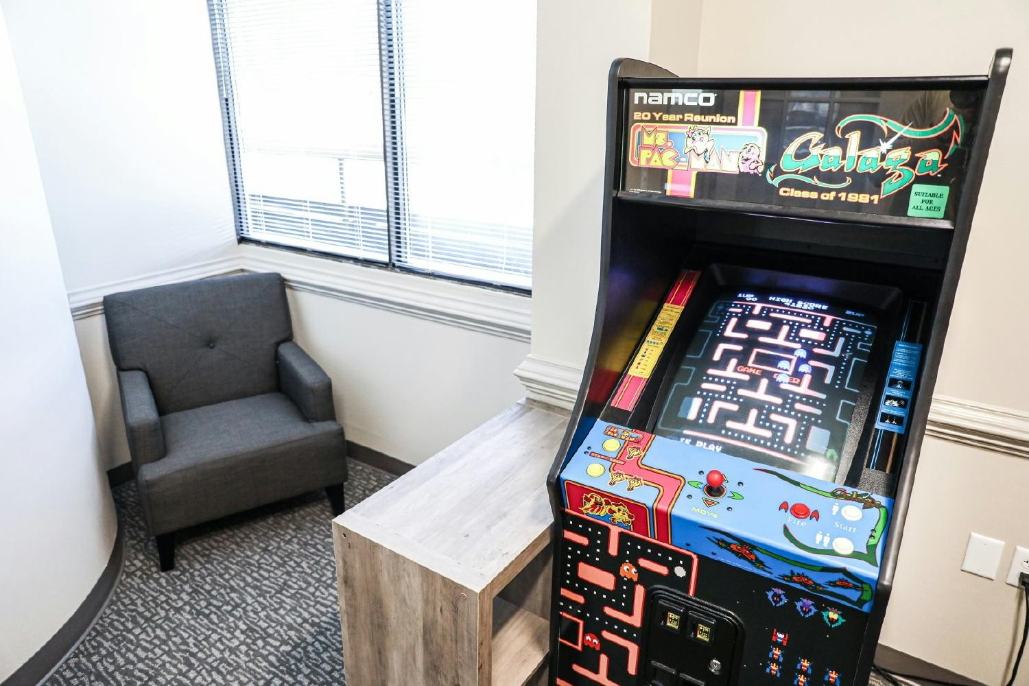 Rec room in LRS Federal's HQ Office