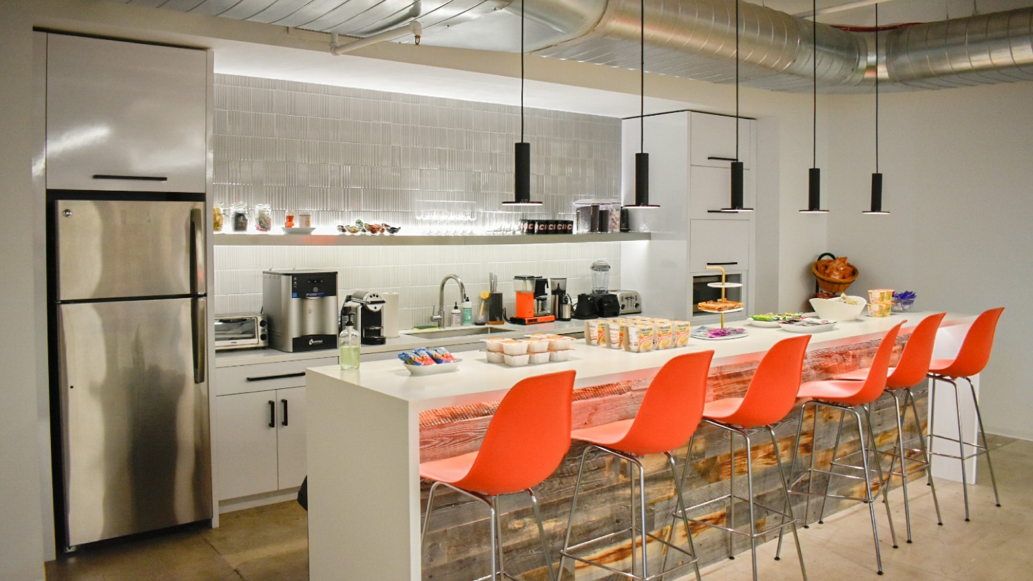 Our New York office Kitchen area - end of month Lunch for staff
